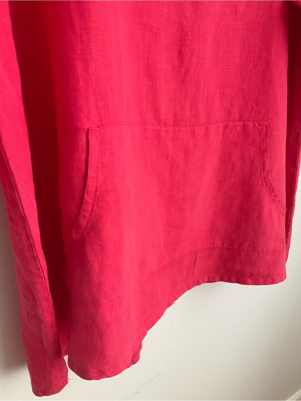 bryn Walker Large Pink Fuchsia 100% Linen V-Neck Tunic Made in USA - Picture 4 of 12